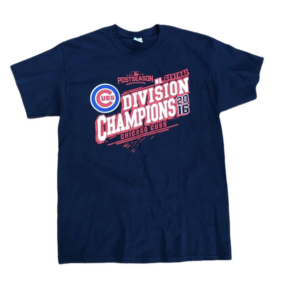 MLB Other - Chicago Cubs Shirt Mens Large Blue Short Sleeve Tee 2016 Division Champions MLB